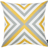 Yellow And Gray Geometric Decorative Throw Pillow Cover