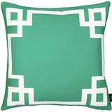 Grass Green And White Geometric Decorative Throw Pillow Cover