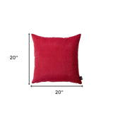 Set Of 2 Red Brushed Twill Decorative Throw Pillow Covers