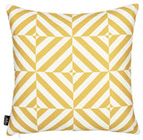 Yellow And White Geometric Squares Decorative Throw Pillow Cover