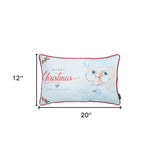 20" X 12" Red and White Christmas Santa Polyester Pillow Cover