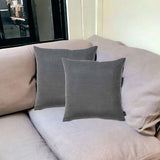 Set Of 2 Gray Brushed Twill Decorative Throw Pillow Covers