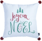 Joyeux Noel Square Printed Decorative Throw Pillow Cover