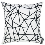 18" X 18" Black and White Polyester Pillow Cover