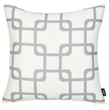 Gray And White Geometric Squares Decorative Throw Pillow Cover