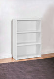 36" White Wood Adjustable Bookcase