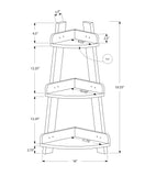 13" X 16" X 33.25" White Particle Board Hollow Core Corner Shelf