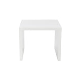 23.63" X 23.63" X 20.08" High Gloss White Lacquered Mdf Square Side Table