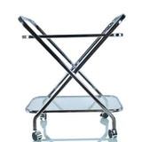 16.5" X 26.25" X 30.5" Chrome Xshape Bar Cart