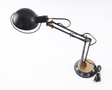 33" Black Metal Desk Table Lamp With Black Bowl Shade