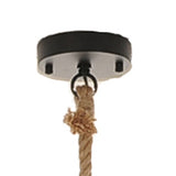 Beige and Black Iron and Rope Ceiling Light