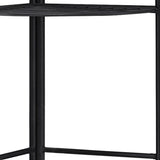 58" Black Metal Corner Bookcase