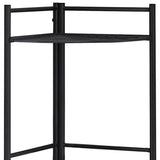 58" Black Metal Corner Bookcase