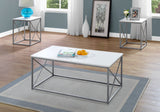 Set of Three 42" Beige And Black Metal Coffee Table