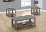 Set of Three 42" Brown Coffee Table With Shelf