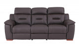 Three Piece Indoor Brown Genuine Leather Five Person Seating Set