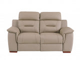 Two Piece Indoor Beige Genuine Leather Five Person Seating Set