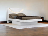 Solid Wood King White Bed