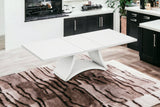 98" White Solid Manufactured Wood Dining Table