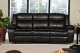 86" Brown And Black Italian Leather Sofa