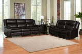 Two Piece Indoor Brown Microsuede Five Person Seating Set