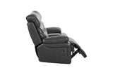 78" Gray Faux Leather Manual Reclining Love Seat With Storage