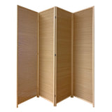 7" Light Bamboo 4 Panel Room Divider Screen