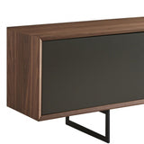 71" Media TV Stand In Walnut And Dark Gray