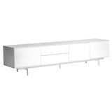 82" White Manufactured And Wood Cabinet Enclosed Storage TV Stand