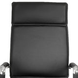 Black and Silver Adjustable Swivel Leather Rolling Office Chair