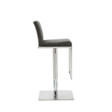 20" Gray And Silver Stainless Steel Bar Chair