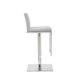 20" White And Silver Stainless Steel Bar Chair