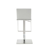 20" White And Silver Stainless Steel Bar Chair