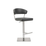 20" Black And Silver Stainless Steel Bar Chair