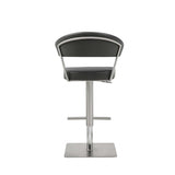 20" Black And Silver Stainless Steel Bar Chair