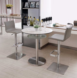 20" White And Silver Stainless Steel Bar Chair