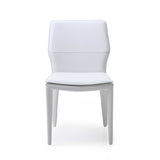 Set Of 2 White Faux Leather Dining Chairs