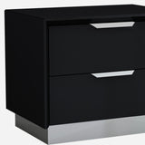 21" White Two Drawers Nightstand