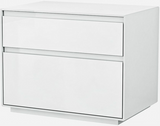 Simplistic White Gloss 2 Drawer Nightstand