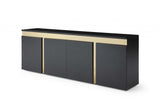 94" Black and Gold Buffet Server