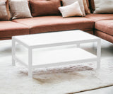 35 X 22 X 14.5 White Aluminum Coffee Table