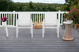 Set of Two White Metal Indoor Outdoor Dining Chairs