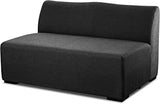 51" Charcoal Polyester Blend Loveseat