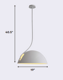 19 X 19 X 40.5 White Aluminum Pendant Lamp