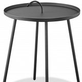 18" Gray Stainless Steel End Table