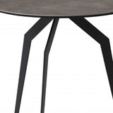 20" Black And Gray Ceramic Tile Round End Table