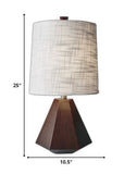 60" Solid Wood Novelty Floor Lamp With Beige Drum Shade