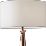 Brushed Copper Metal Finish Tapered Base Table Lamp