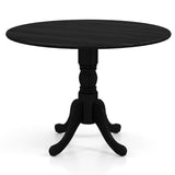 Black, Solid Wood, 40-inch, Round, Kitchen, Dining Table, Rustic Farmhouse