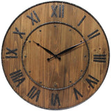 Brown Wine Barrel FarmHome Wall Clock